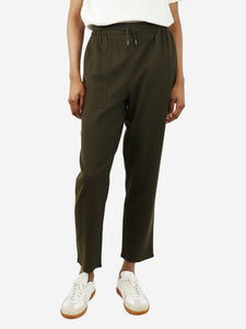 Bamford Khaki green elasticated wool trousers - size S