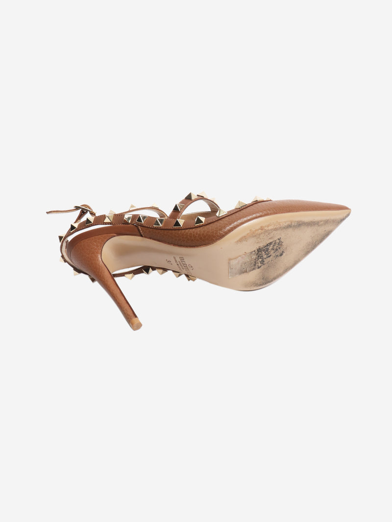 Brown rockstud pumps - size EU 37 (UK 4)