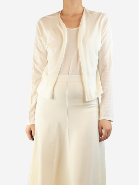 White cotton tank top and cardigan set - size L product image