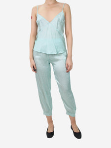 Stella McCartney Blue cami silk top and trousers pyjama set - size S