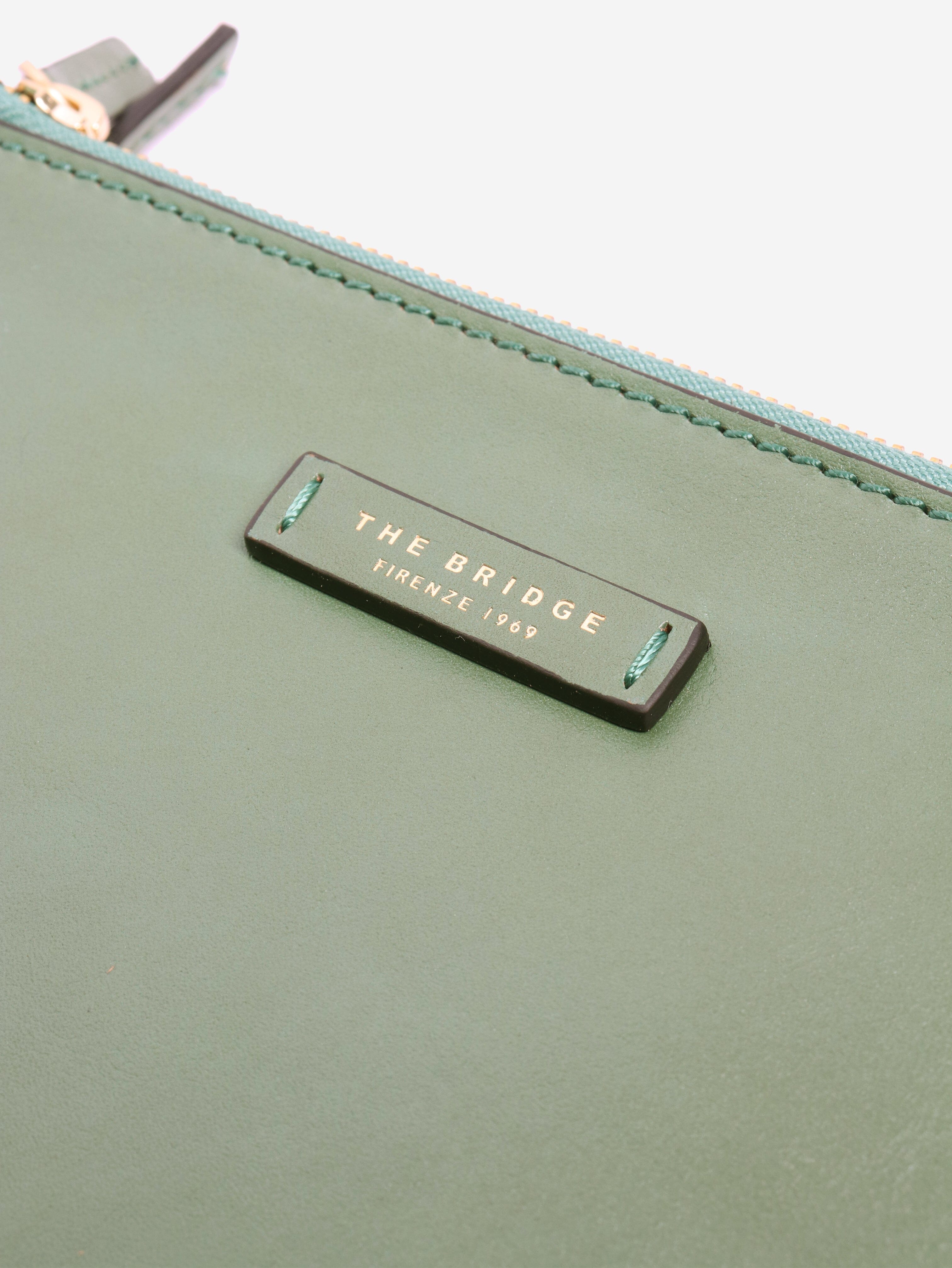 Green leather pouch crossbody bag Cross-body bags The Bridge 