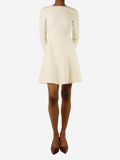 Cream panel-stitched mini dress - size UK 6 Dresses Valentino 