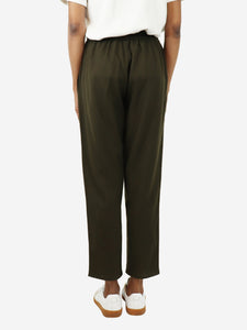 Bamford Khaki green elasticated wool trousers - size S