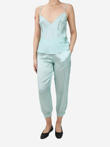 Stella McCartney Blue cami silk top and trousers pyjama set - size S
