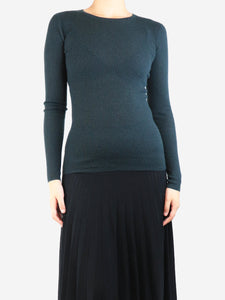 Joseph Dark green cashmere ribbed sweater - size S