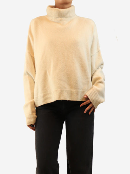 Cream oversized roll-neck jumper - size M alternate image