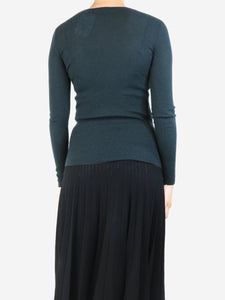 Joseph Dark green cashmere ribbed sweater - size S