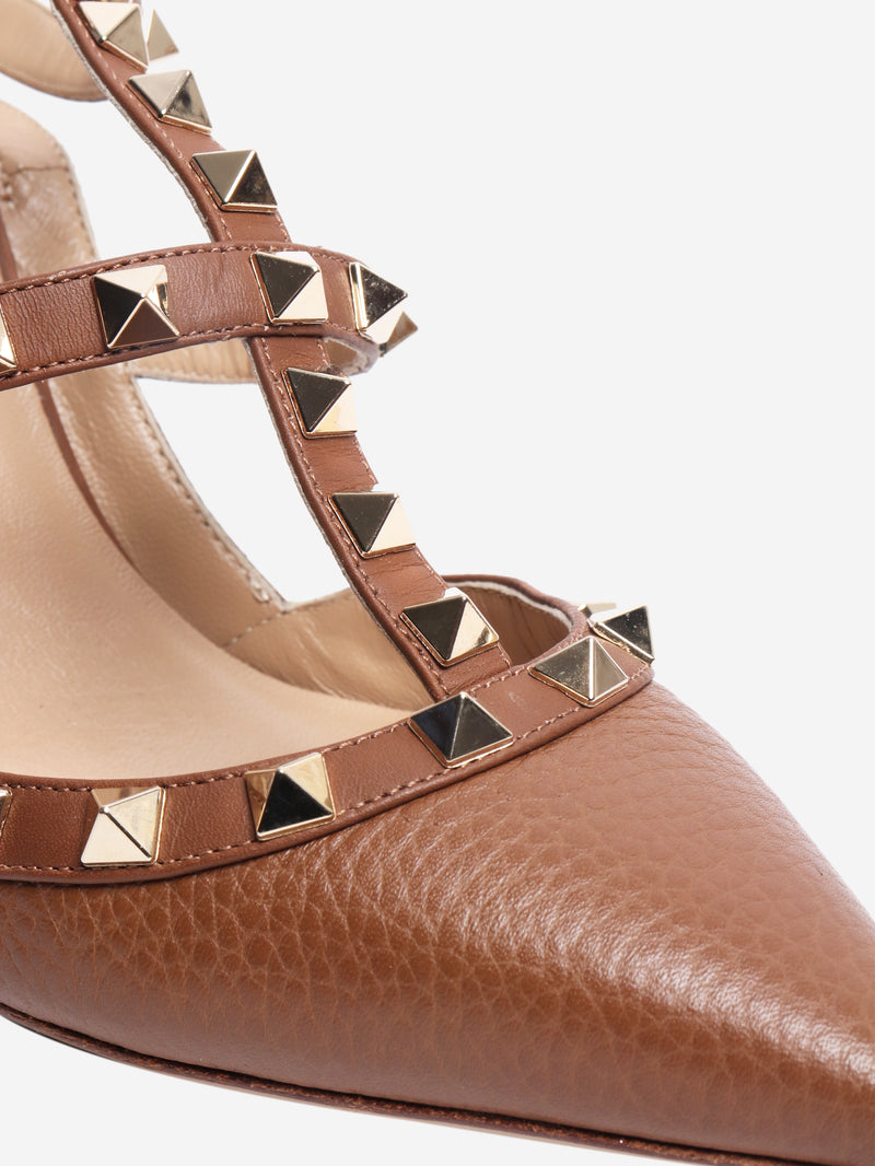 Brown rockstud pumps - size EU 37 (UK 4)