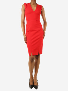 Alexander McQueen Red sleeveless midi dress - size UK 6
