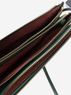 Green leather pouch crossbody bag Cross-body bags The Bridge 