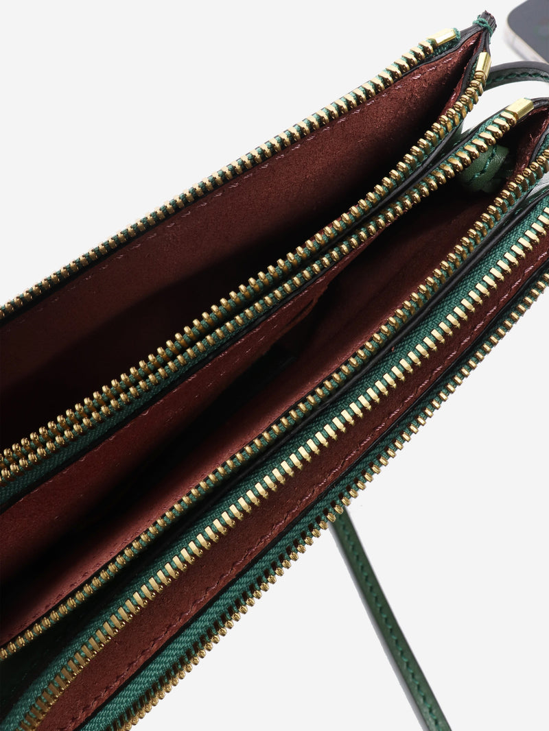 Green leather pouch crossbody bag Cross-body bags The Bridge 