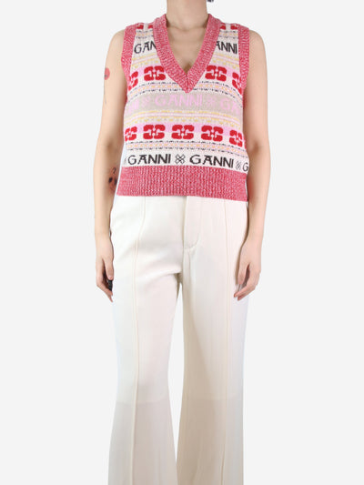 Pink striped jumper vest - size S Knitwear Ganni 