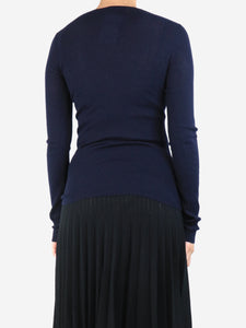 Joseph Navy blue ribbed cashmere sweater - size S