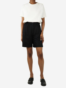 Joseph Black pleated silk-blend shorts - size UK