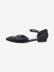 Chanel Black leather cutout flat shoes - size EU 40