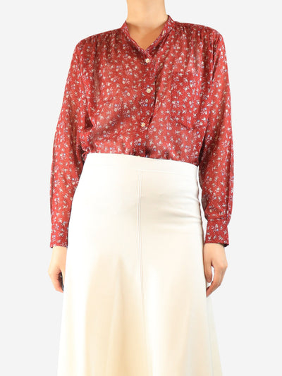 Red sheer floral blouse - size UK 12 Tops Isabel Marant Etoile 