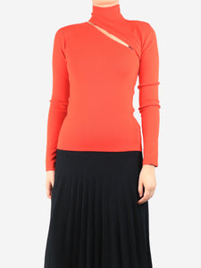 Dion Lee Red cut out front knit top - size S