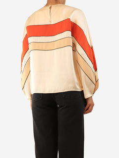 Orange and light peach slik long sleeve top - size M Tops Loro Piana 