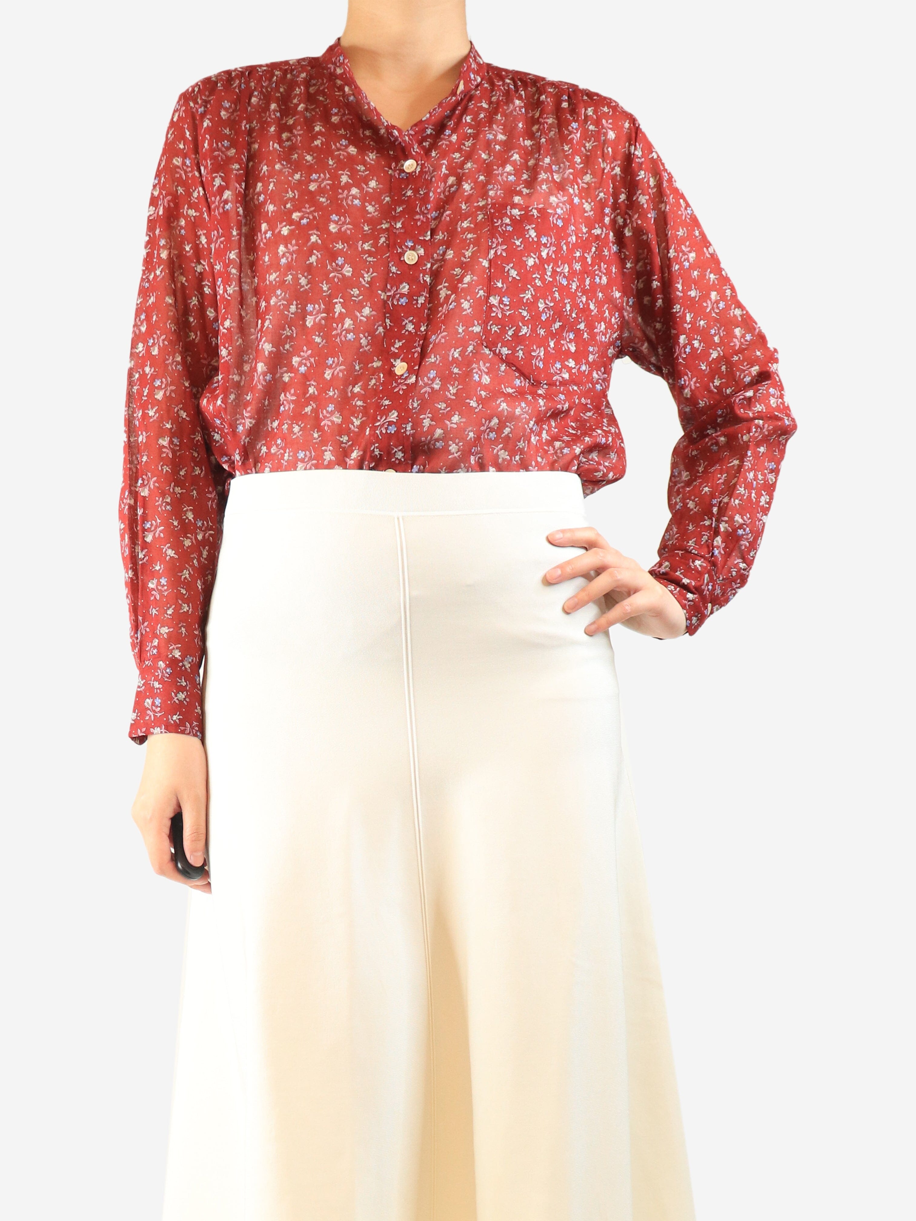 Red sheer floral blouse - size UK 12 Tops Isabel Marant Etoile 