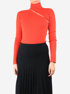 Dion Lee Red cut out front knit top - size S