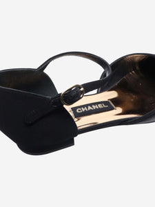 Chanel Black leather cutout flat shoes - size EU 40