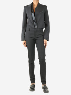 Black side-stripe tailored trousers - size UK 8 Trousers Saint Laurent 