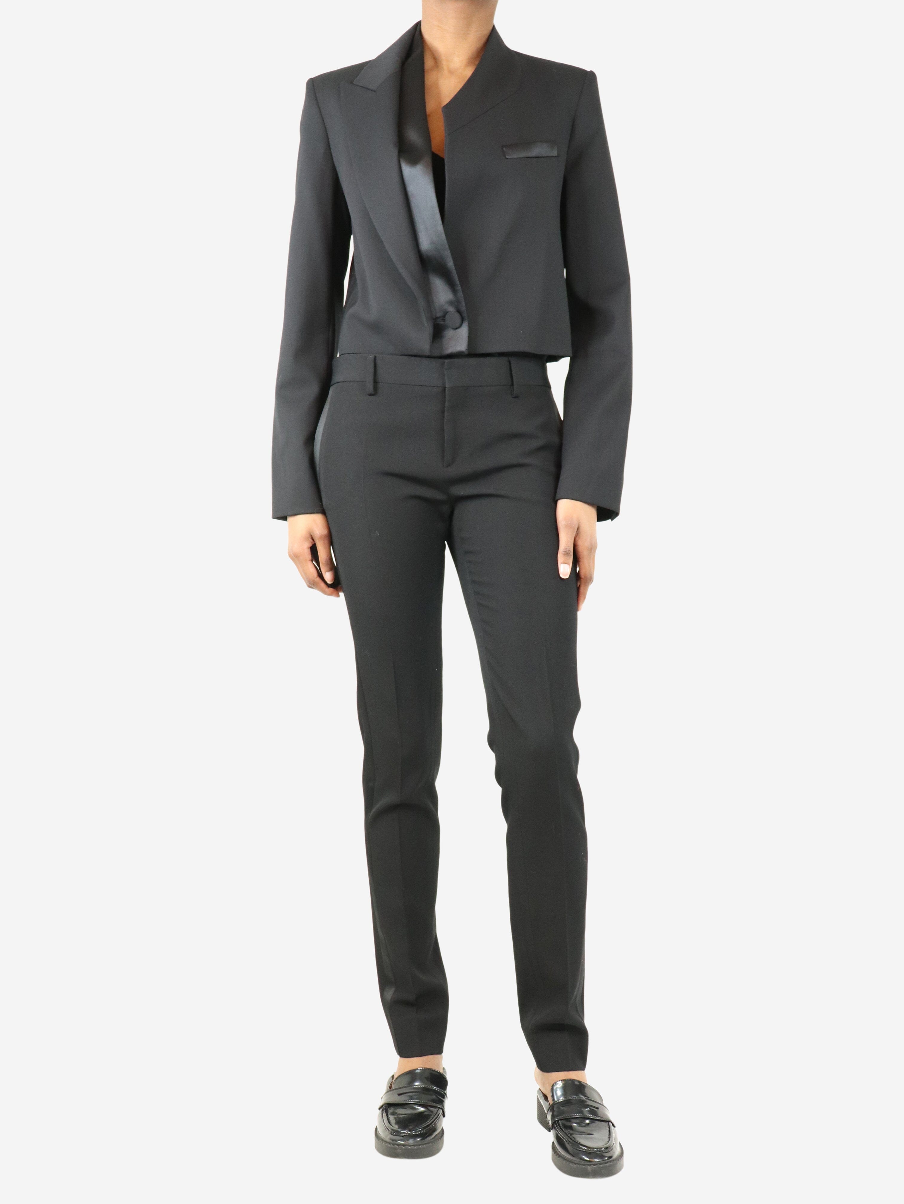Black side-stripe tailored trousers - size UK 8 Trousers Saint Laurent 