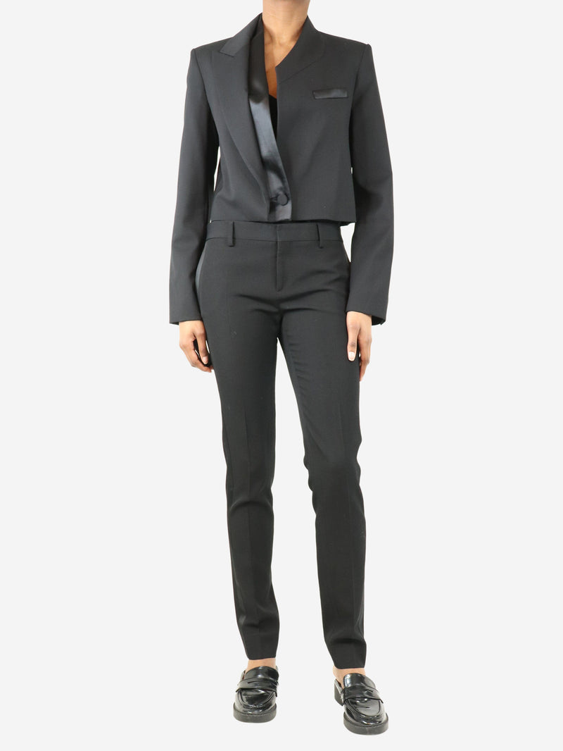 Black side-stripe tailored trousers - size UK 8 Trousers Saint Laurent 