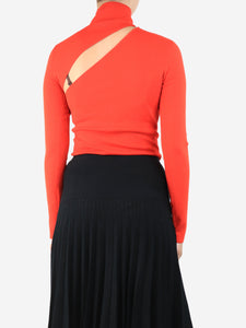 Dion Lee Red cut out front knit top - size S