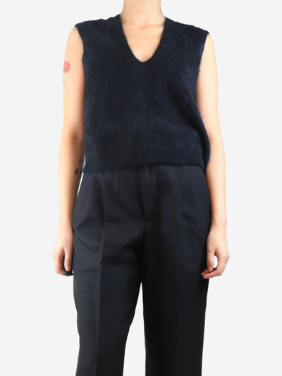 Black brushed cashmere knit vest - size S Knitwear ME+EM 