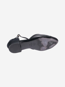 Chanel Black leather cutout flat shoes - size EU 40