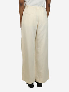 The Row Cream elasticated linen-blend trousers - size UK 6