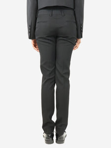 Saint Laurent Black side-stripe tailored trousers - size UK 8