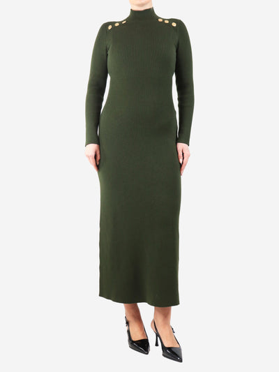 Dark green rib-knit midi dress - size S Dresses La Maille Sezane 