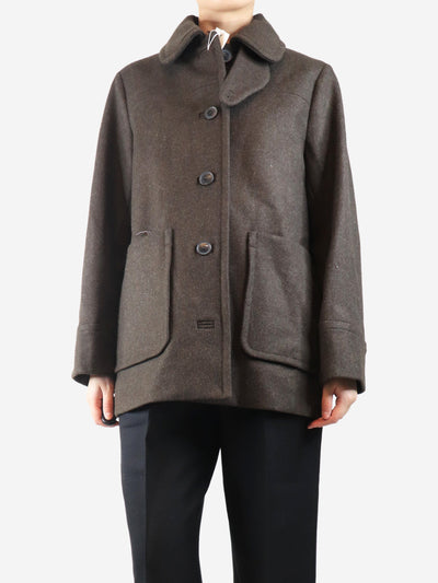 Khaki wool mid-length coat - size S Coats & Jackets Aiayu 