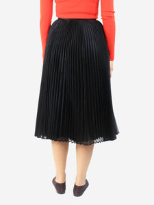 Junya Watanabe Black satin pleated midi skirt - size S