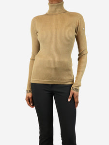 Goldbergh Goldbergh Khaki ribbed turtleneck jumper - size XS