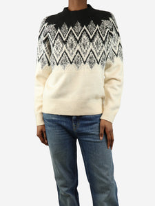 Varley Cream and black zig-zag jumper - size XS