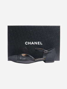 Chanel Black leather cutout flat shoes - size EU 40