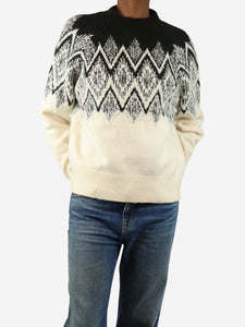 Varley Cream and black zig-zag jumper - size XS