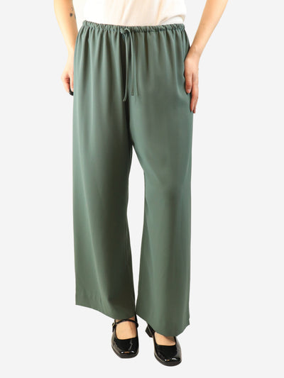 Slate green elasticated trousers - size UK 14 Trousers Dries Van Noten 