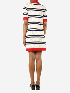 Gucci Cream striped polo knit mini dress - size XS