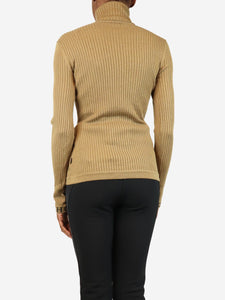 Goldbergh Goldbergh Khaki ribbed turtleneck jumper - size XS