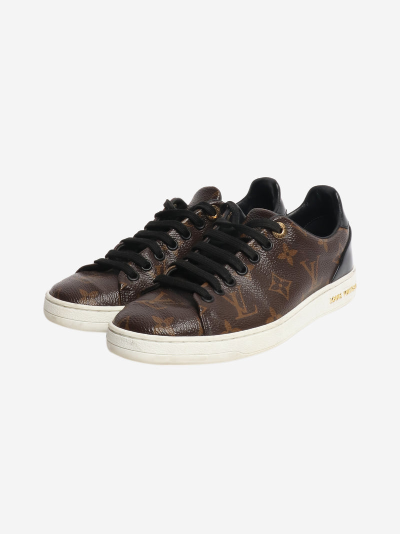 Brown Monogram trainers - size EU 35