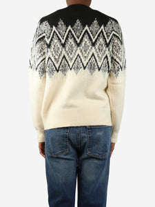 Varley Cream and black zig-zag jumper - size XS