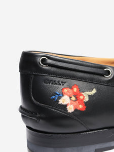 Bally Black leather embroidered shoes - size EU 39 (UK 6)