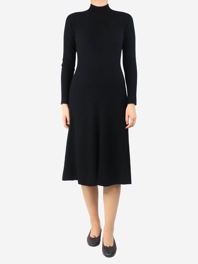 Black ribbed cashmere midi dress - size M Dresses Eric Bompard 