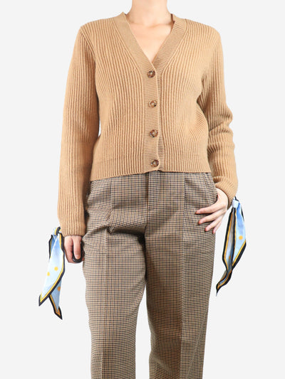 Brown ribbed knit cardigan - size S Knitwear Burberry 