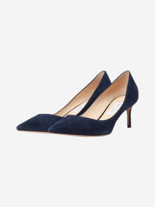 Jimmy Choo Dark blue suede pointed-toe pumps - size EU 41.5