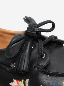 Bally Black leather embroidered shoes - size EU 39 (UK 6)